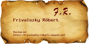 Frivalszky Róbert névjegykártya