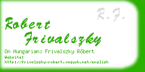robert frivalszky business card