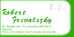 robert frivalszky business card